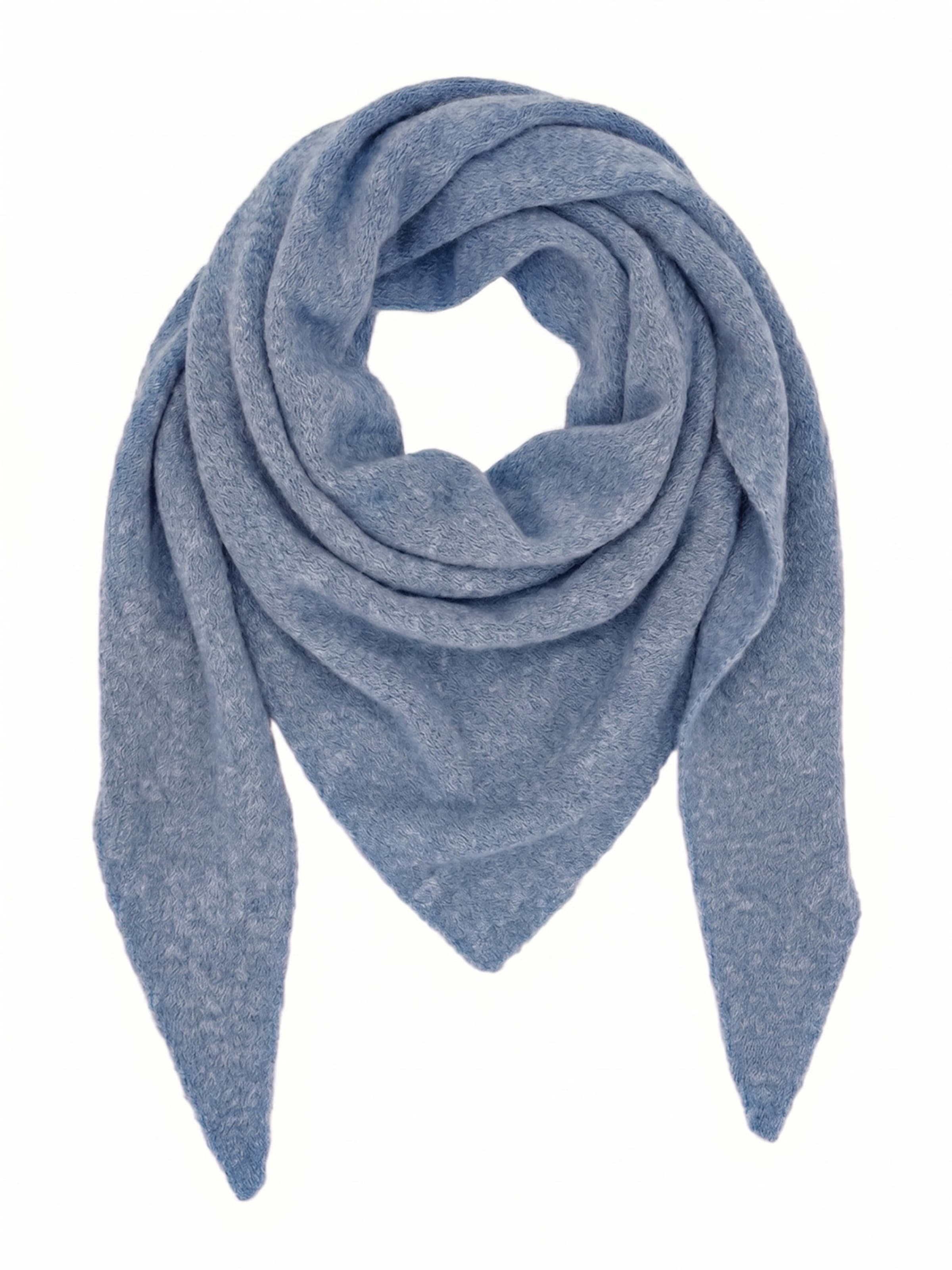 styleBREAKER Tuch 'Leichtes Strick Dreieckstuch Woll-Anteil'‌‌‌‌ in Blau: Vorderseite