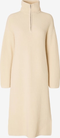 SELECTED FEMME Strikkekjole 'Bloomie' i beige: forside