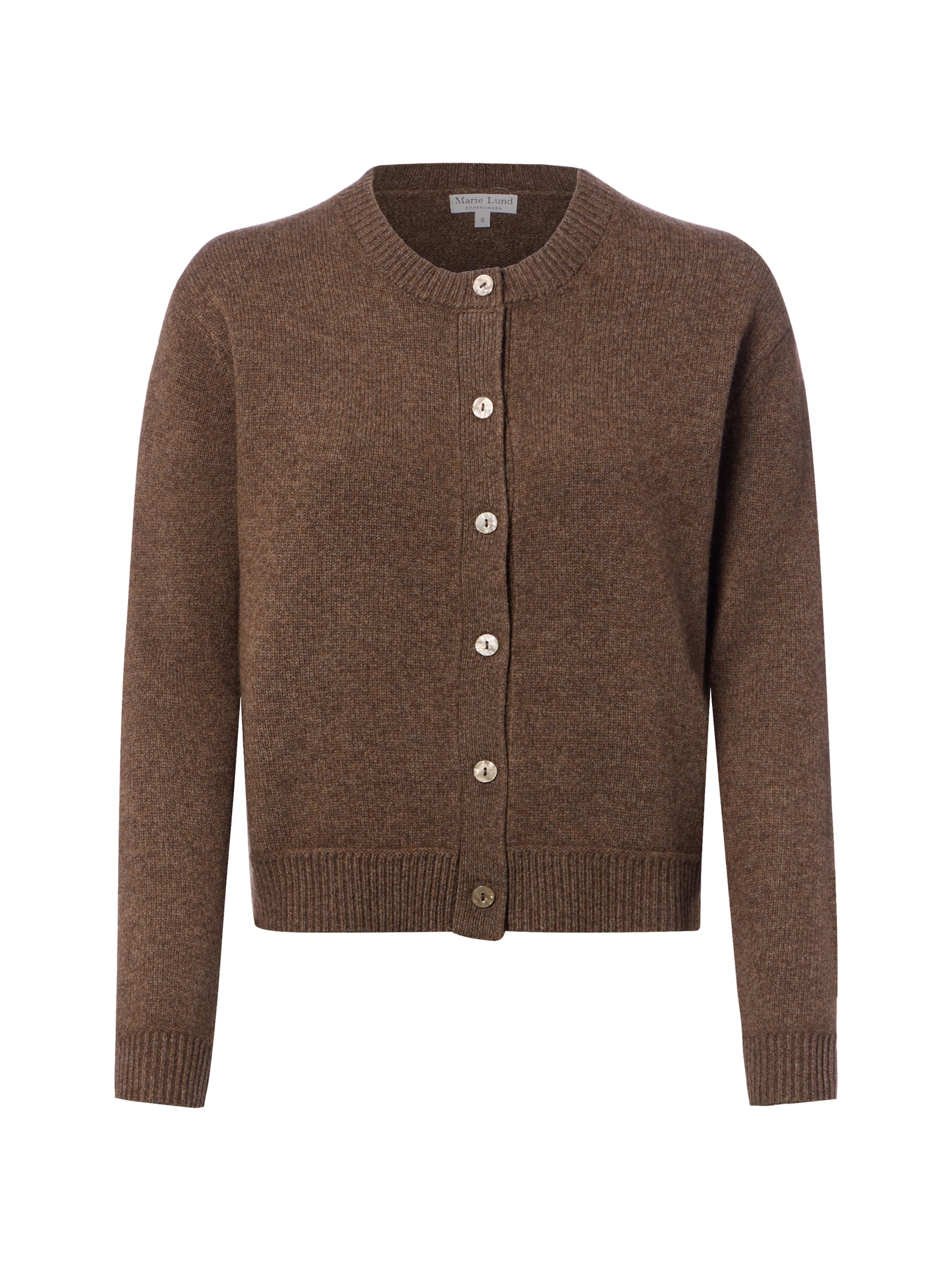 Marie Lund Knit Cardigan in Brown: front