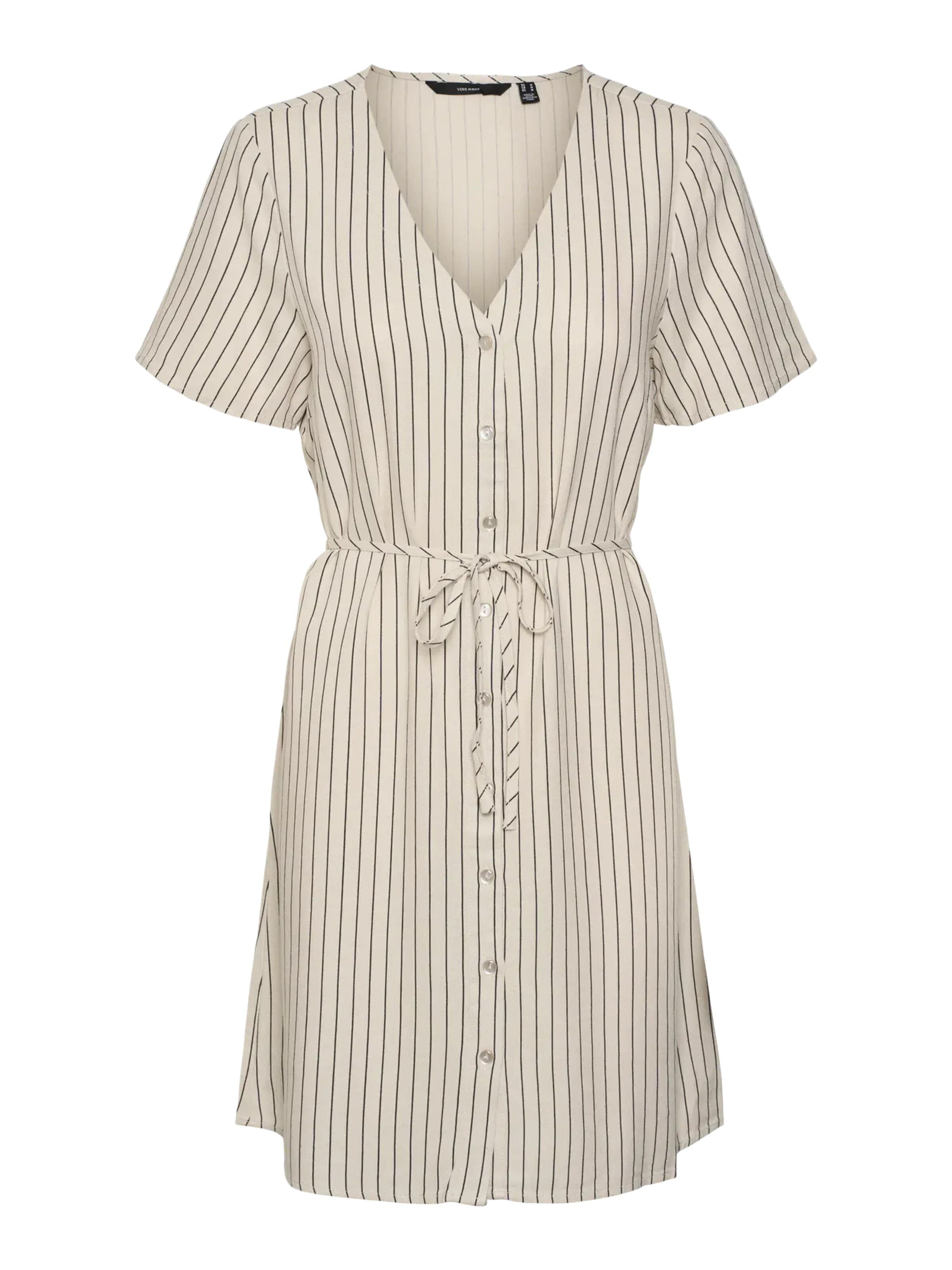 Robe 'VMMYMILO SS V-NECK DRESS WVN GA NOOS' VERO MODA en beige : devant