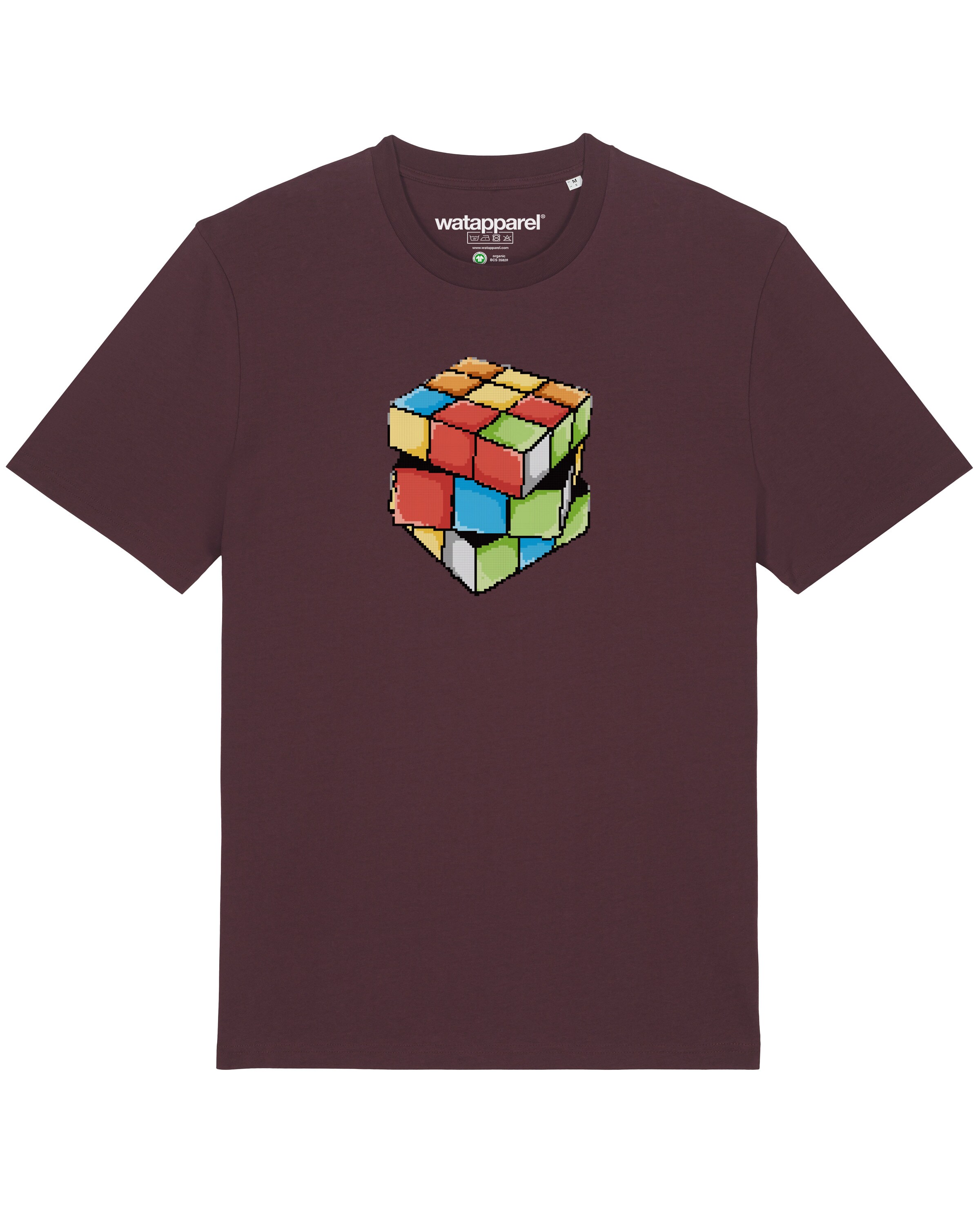 T-Shirt 'Pixel Zauberwürfel' Watapparel en rouge : devant
