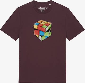 T-Shirt 'Pixel Zauberwürfel' Watapparel en rouge : devant