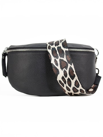 lePelou Gürteltasche 'SERENA medium' in Schwarz: Vorderseite