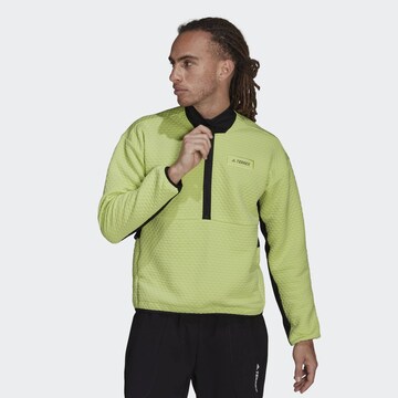 ADIDAS TERREX Athletic Fleece Jacket 'Hike' in Green: front