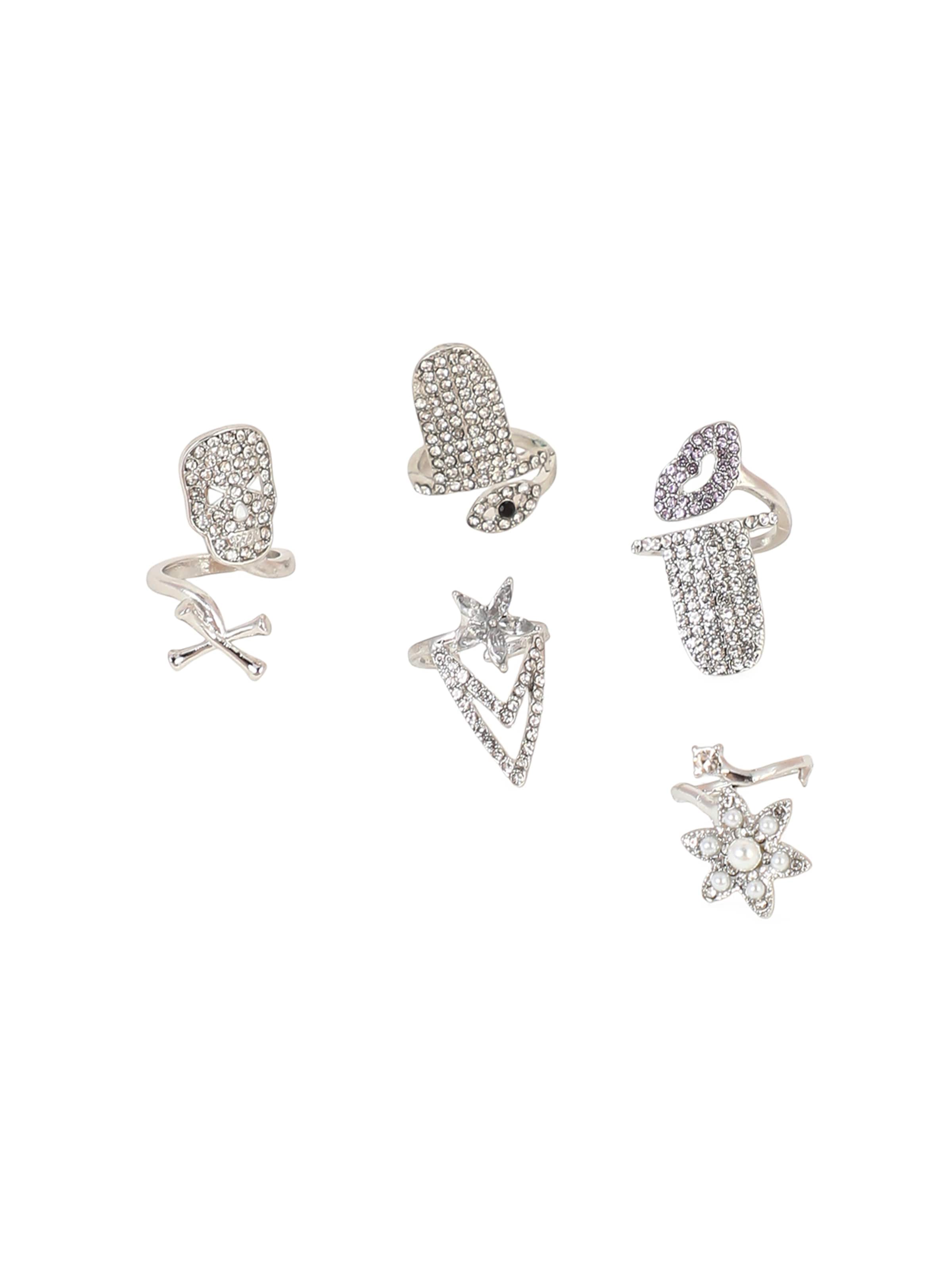 SOHI Кольцо 'Hema' в Серебристый: спереди