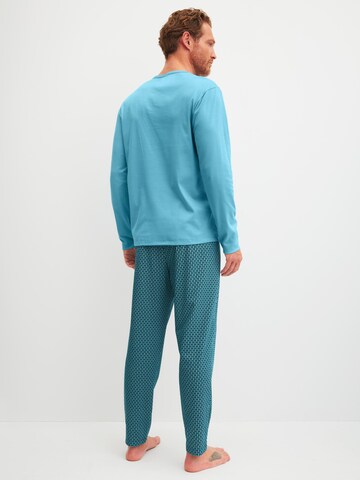 CALIDA Long Pajamas 'Relax Streamline' in Blue