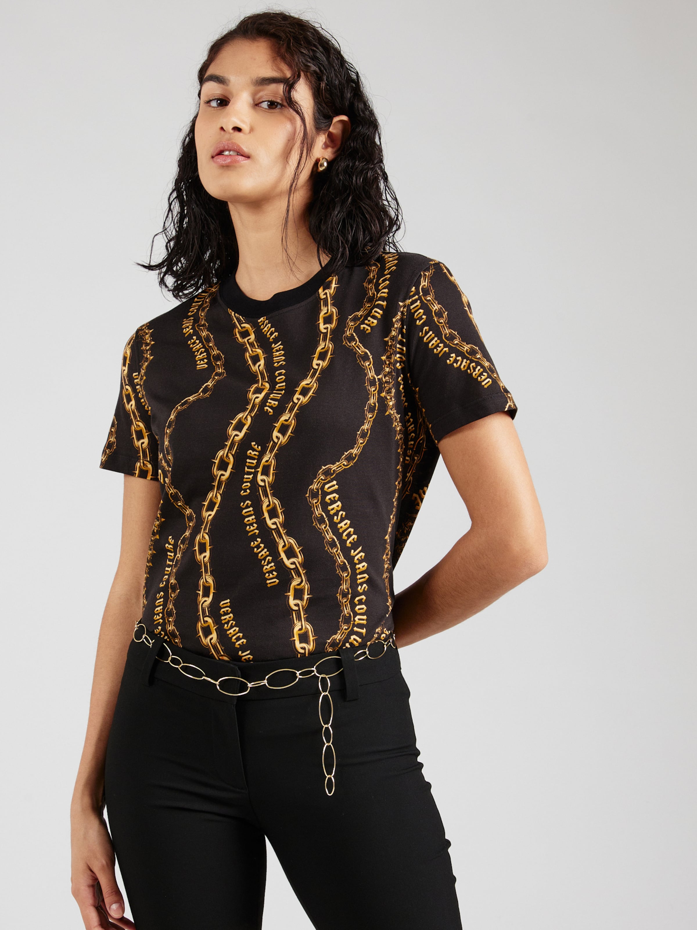 Versace Jeans Couture Camisa em Preto ABOUT YOU