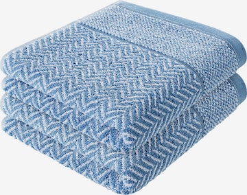 Serviette Herzbach home en bleu : devant