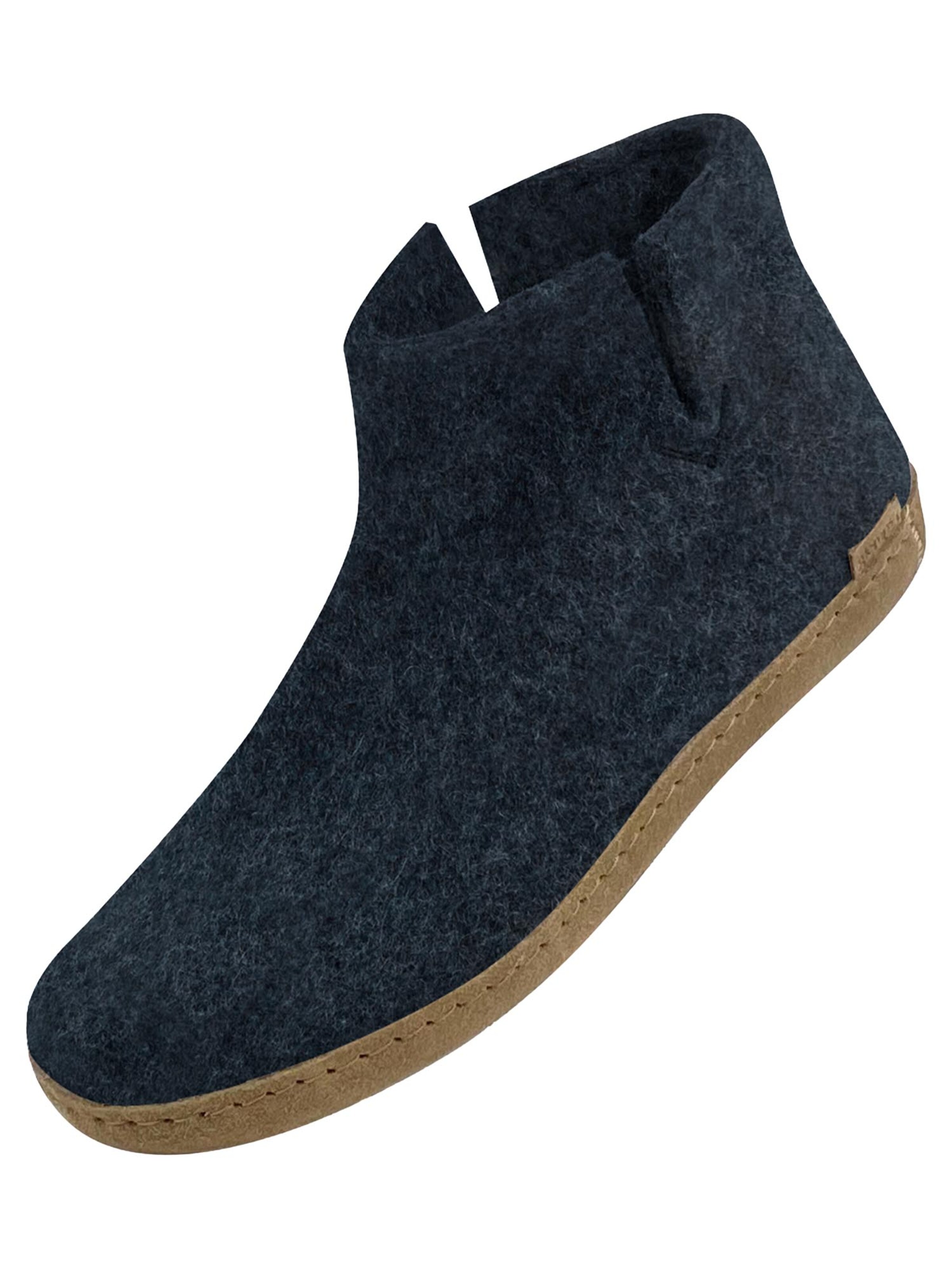 Glerups Slippers 'Ledersohle' in Blue