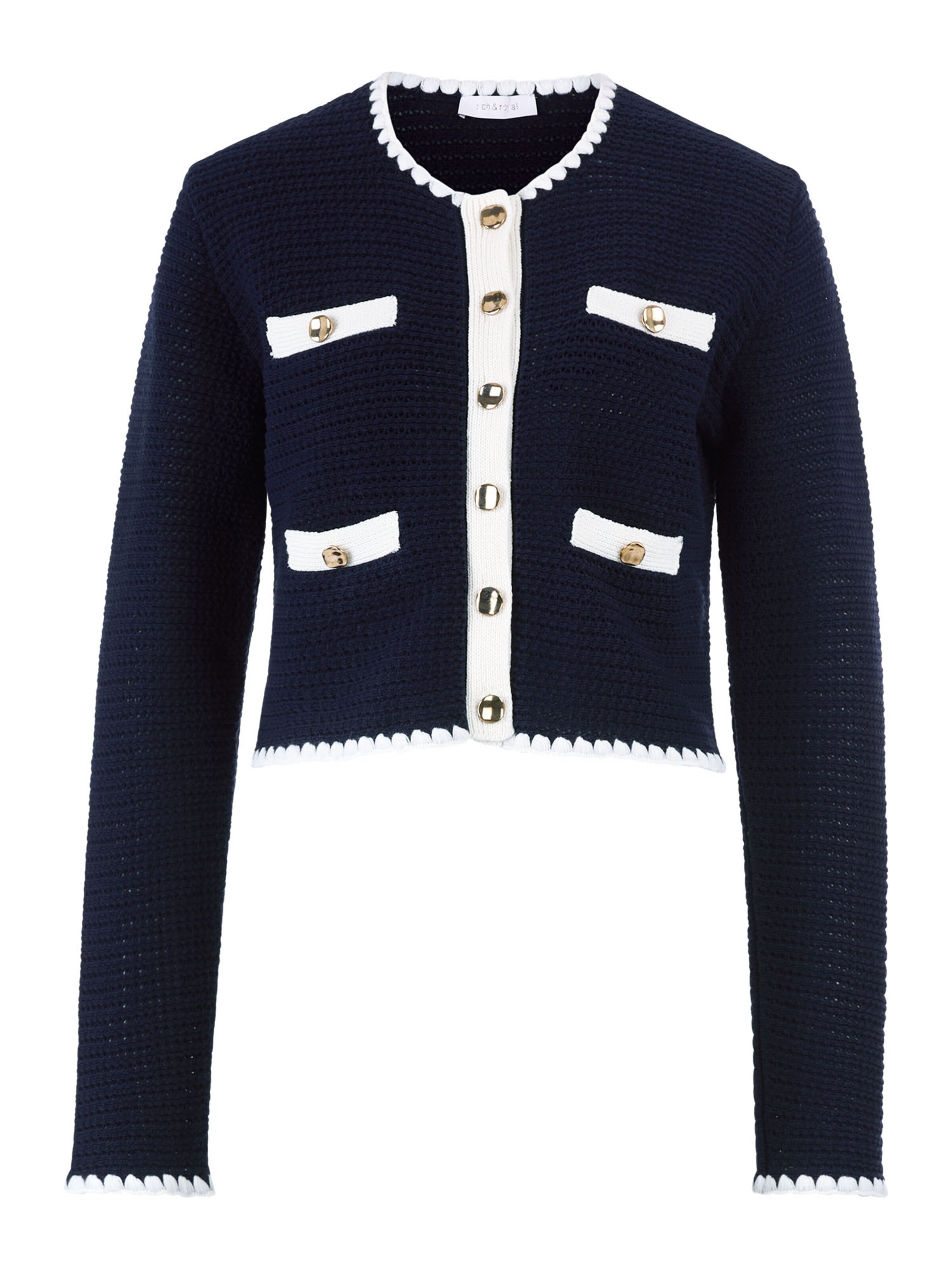 Rich & Royal - Casaco de malha em azul: frente