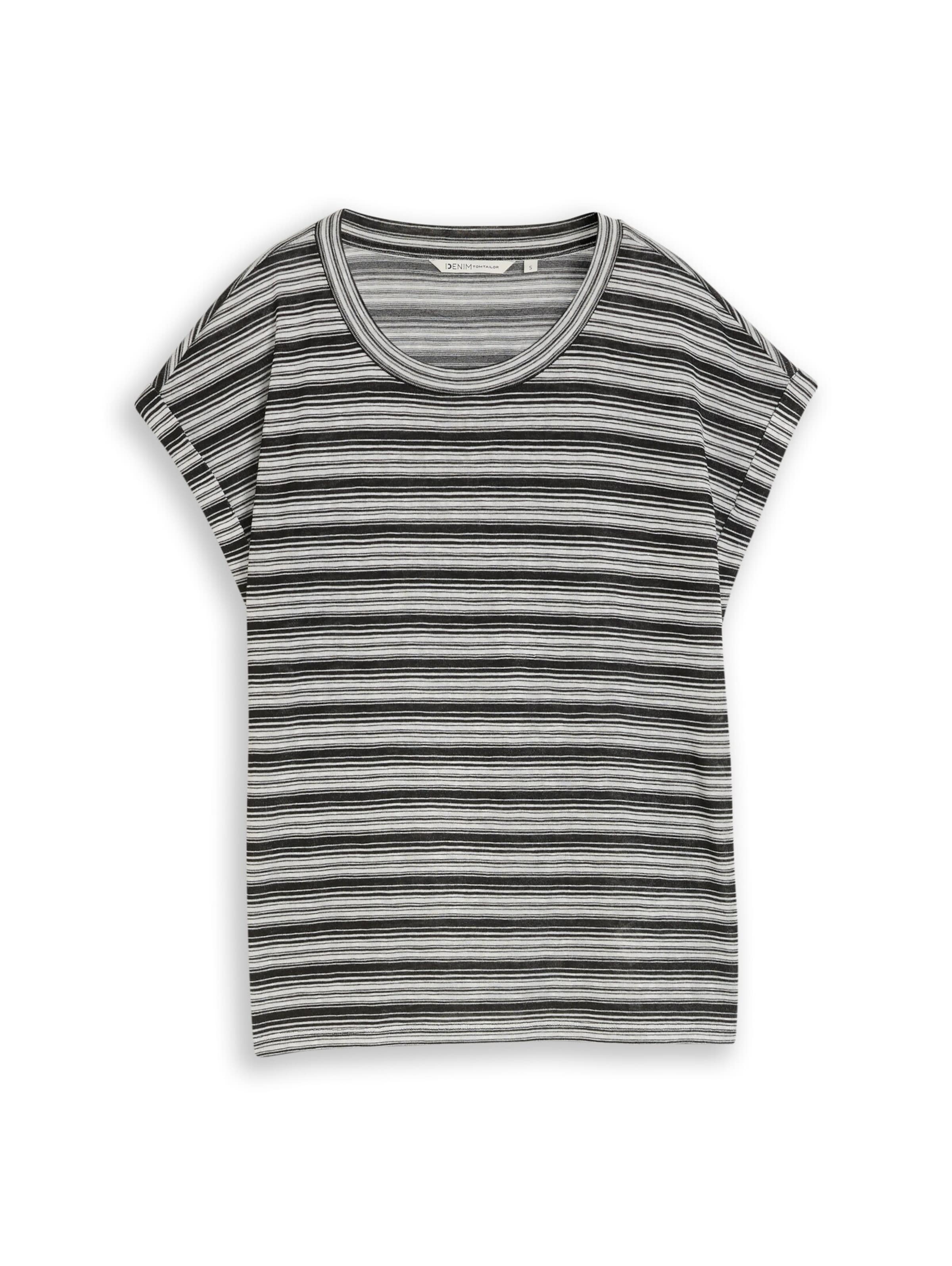 TOM TAILOR DENIM T-Shirt in Schwarz: Vorderseite