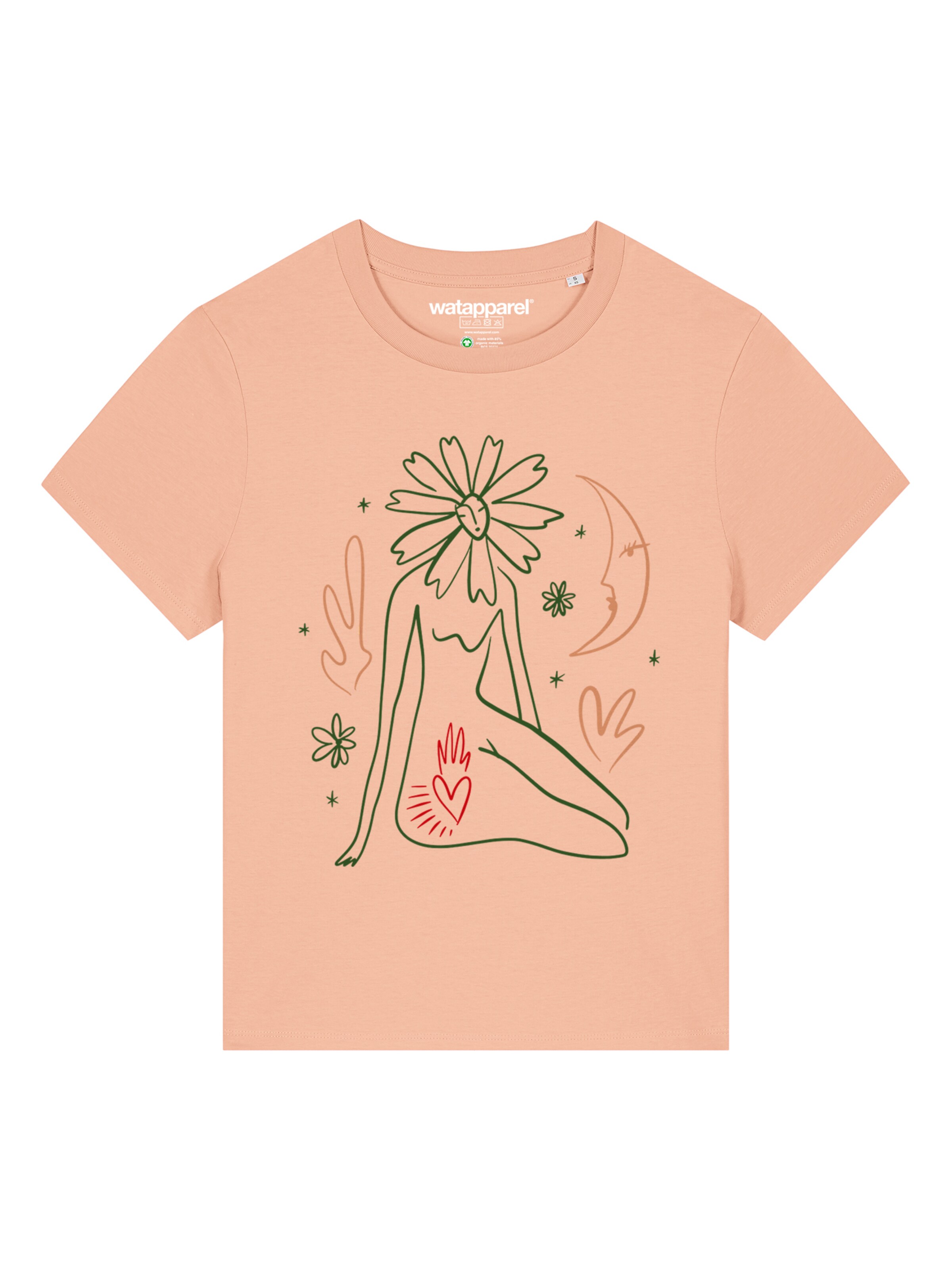 Watapparel Shirt 'Love And Flex' in Orange: front