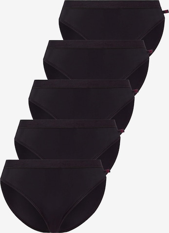 BeeDees Slip 'Taillenslip Microfun Tai (5-er Pack) mit Elastikbund' in Schwarz: Vorderseite