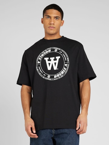 WOOD WOOD Μπλουζάκι 'Tirewall' σε μαύρο: μπροστά