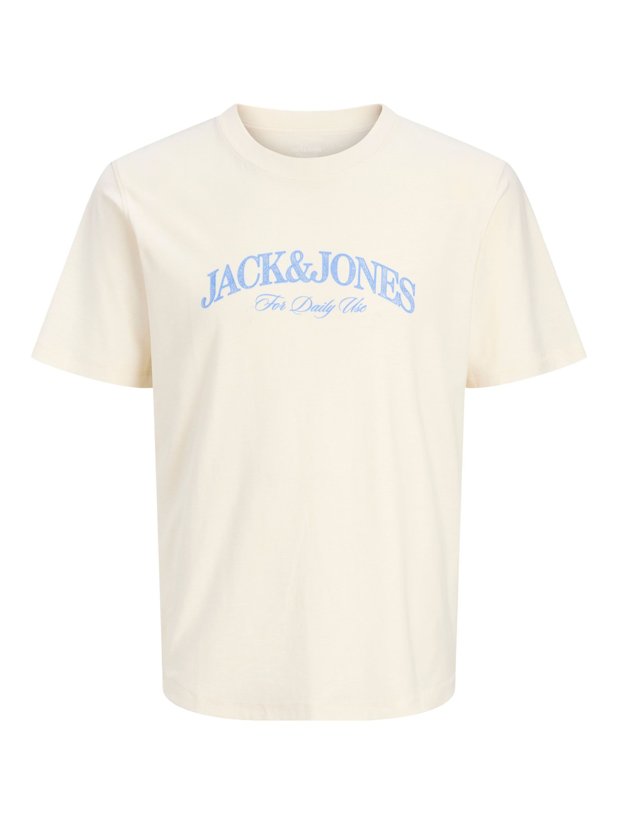 Jack & Jones Plus Тениска 'JORCassis' в бяло: отпред