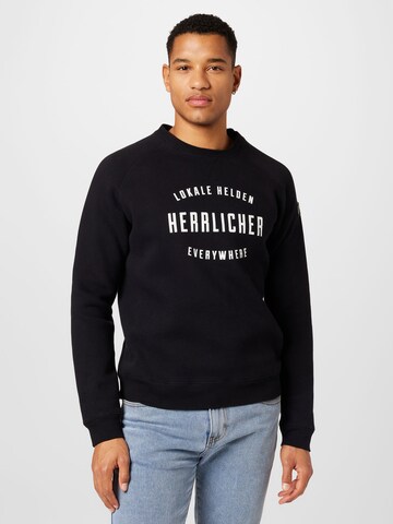 Herrlicher Sweatshirt 'Edvin' in Black: front