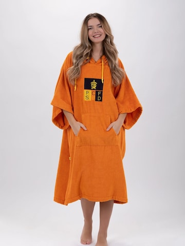 Pacifique Sud Sport-Bademantel 'Poncho Surf - Einheitsgröße - Tencel - Mit Ärmeln' in Orange