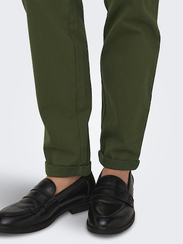 ONLY Slimfit Lærredsbukser 'Biana-Maree' i grøn
