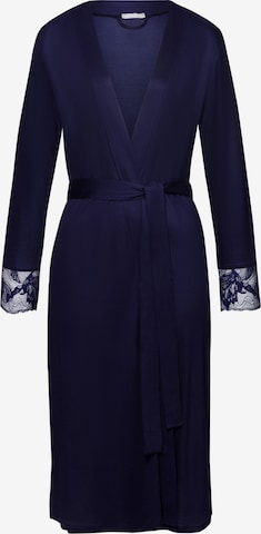 Hanro Morgenmantel 'Eva' in Blau: Vorderseite