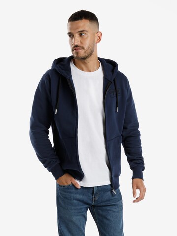 SPITZBUB Zip-Up Hoodie ' Street ' in Blue: front