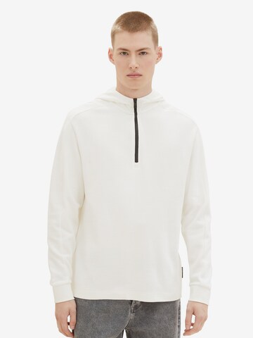 TOM TAILOR DENIM Sweatshirt in White: front