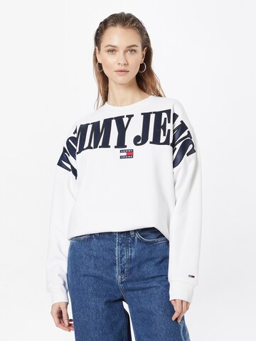 Tommy Jeans Sweatshirt in Wit: voorkant