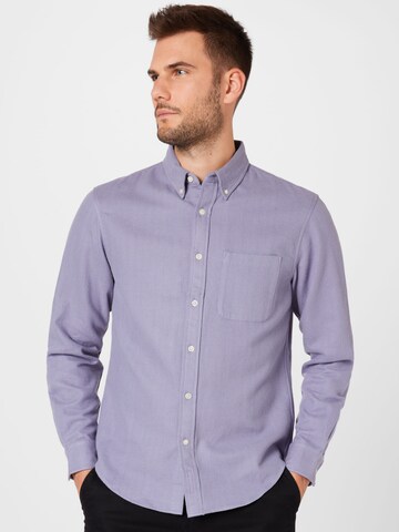 Club Monaco Regular fit Button Up Shirt in Purple: front