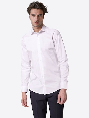 PIERRE CARDIN Slim fit Business shirt in White: front
