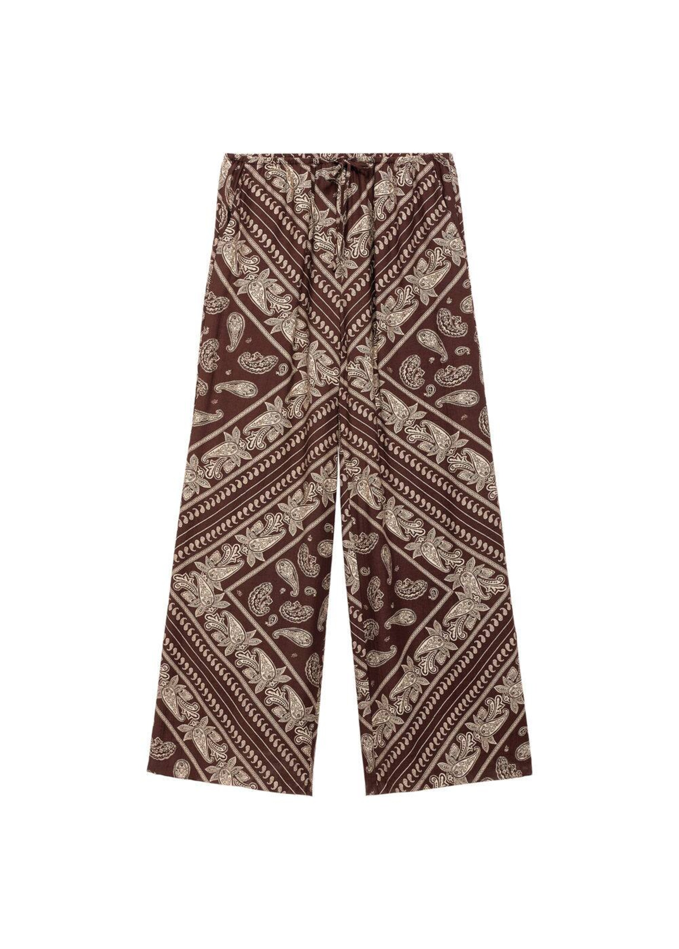 MANGO Wide leg Trousers 'Julia' in Brown: front