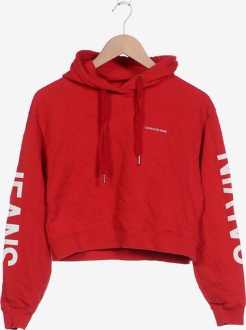 Calvin Klein Jeans Kapuzenpullover XS in Rot: predná strana