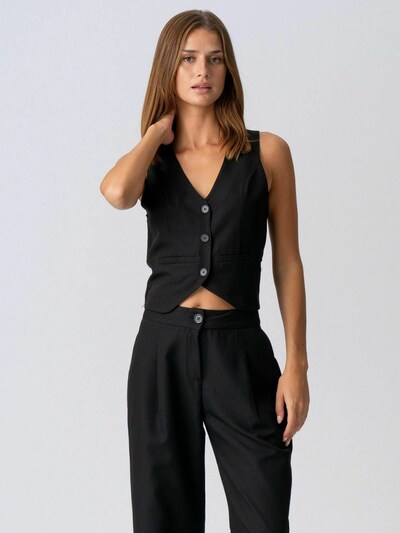 TEESHOPPEN Vest ' Natalie ' in schwarz, Produktansicht