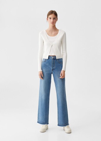 MANGO TEEN Wide leg Jeans 'Straight' in Blauw