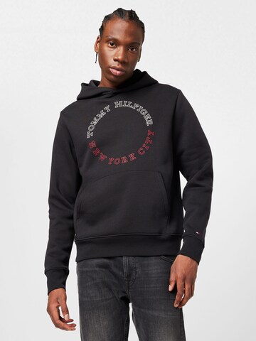 TOMMY HILFIGER Sweatshirt in Zwart: voorkant