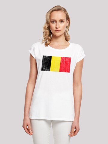 T-shirt 'Belgium Belgien Flagge' F4NT4STIC en blanc : devant