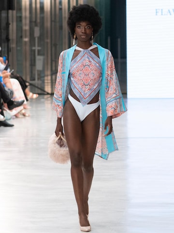 High neck Bikini 'Capri Trikini' di Flavia Valentini in blu