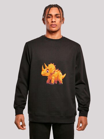 Sweat-shirt 'Süßer Triceratops Dinosaurier' F4NT4STIC en noir : devant
