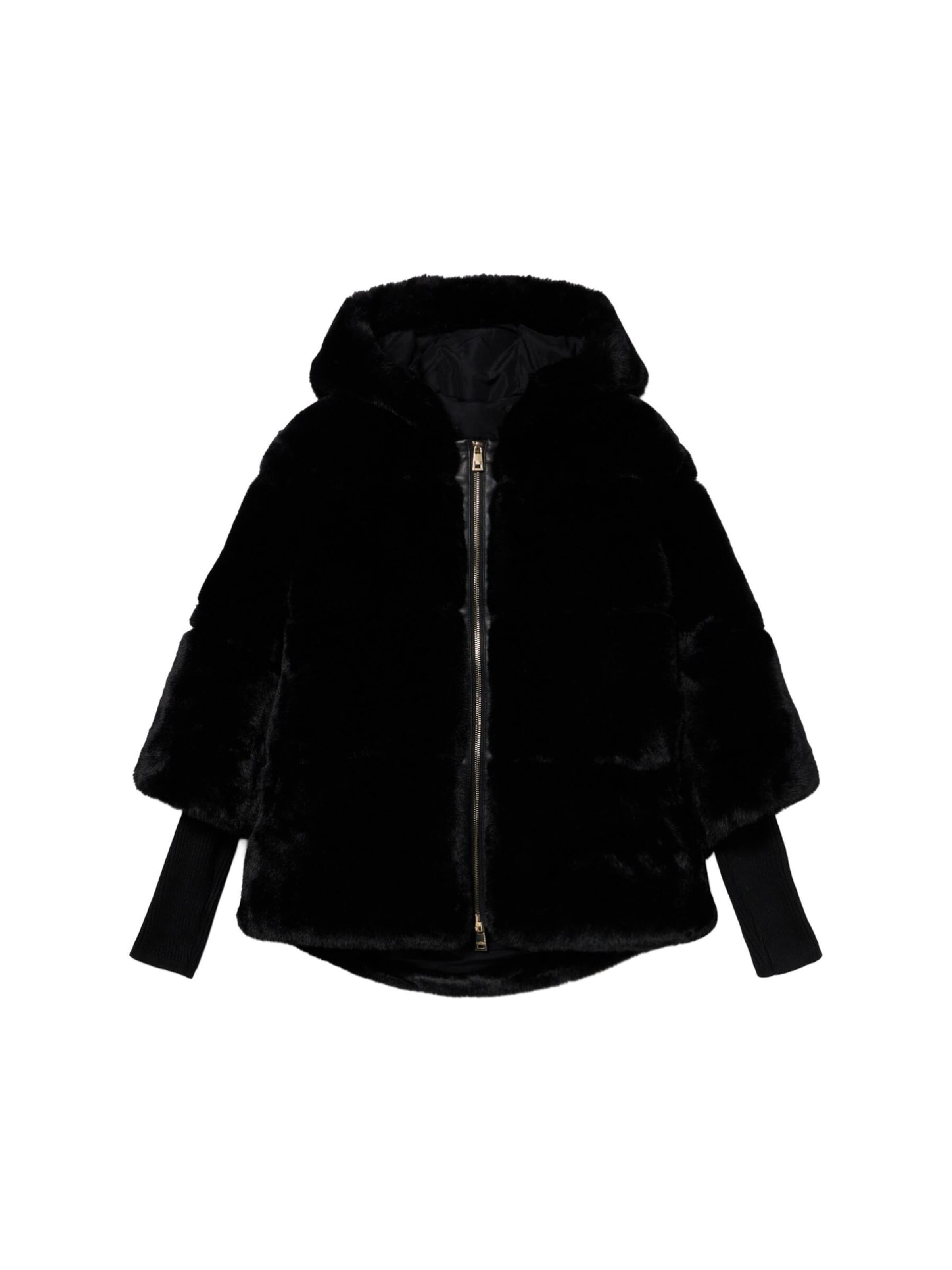 Cappotto invernale di oltre in nero: frontale