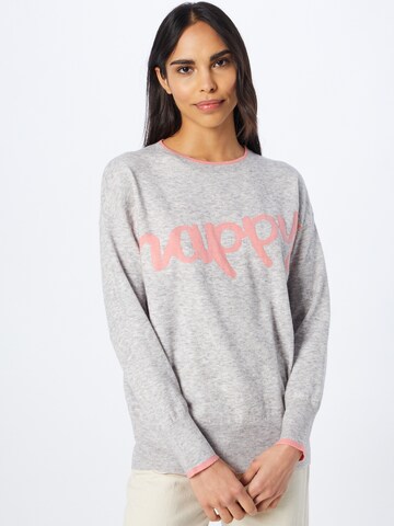 Wallis Sweater 'Happy' in Grey: front