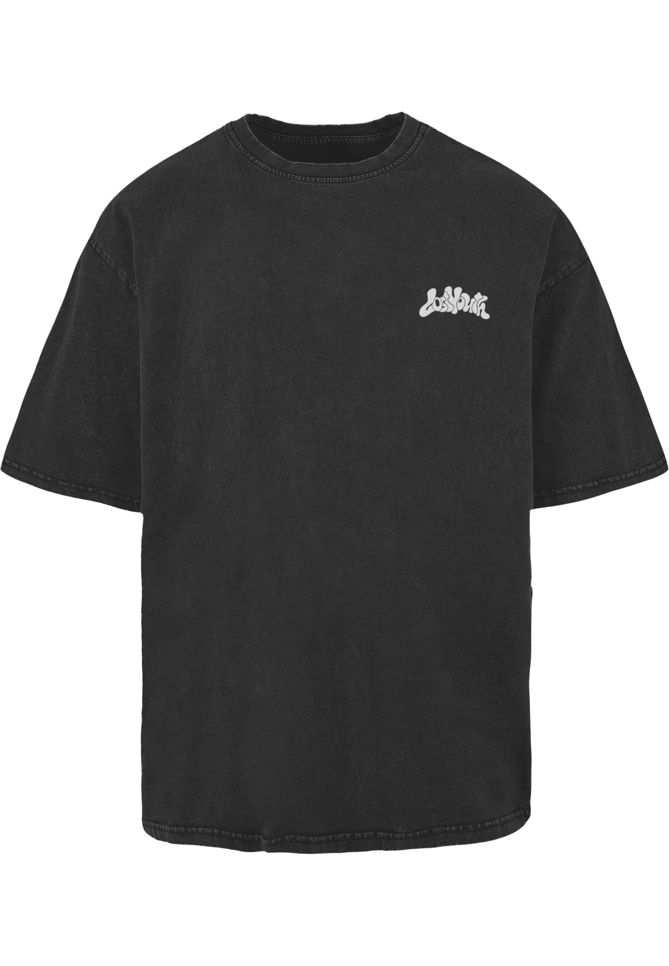 Lost Youth Shirt 'Pizza Essentials' in Black: front