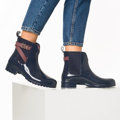 Tommy Hilfiger Gummistiefel Hardware In Dunkelblau Braun About You