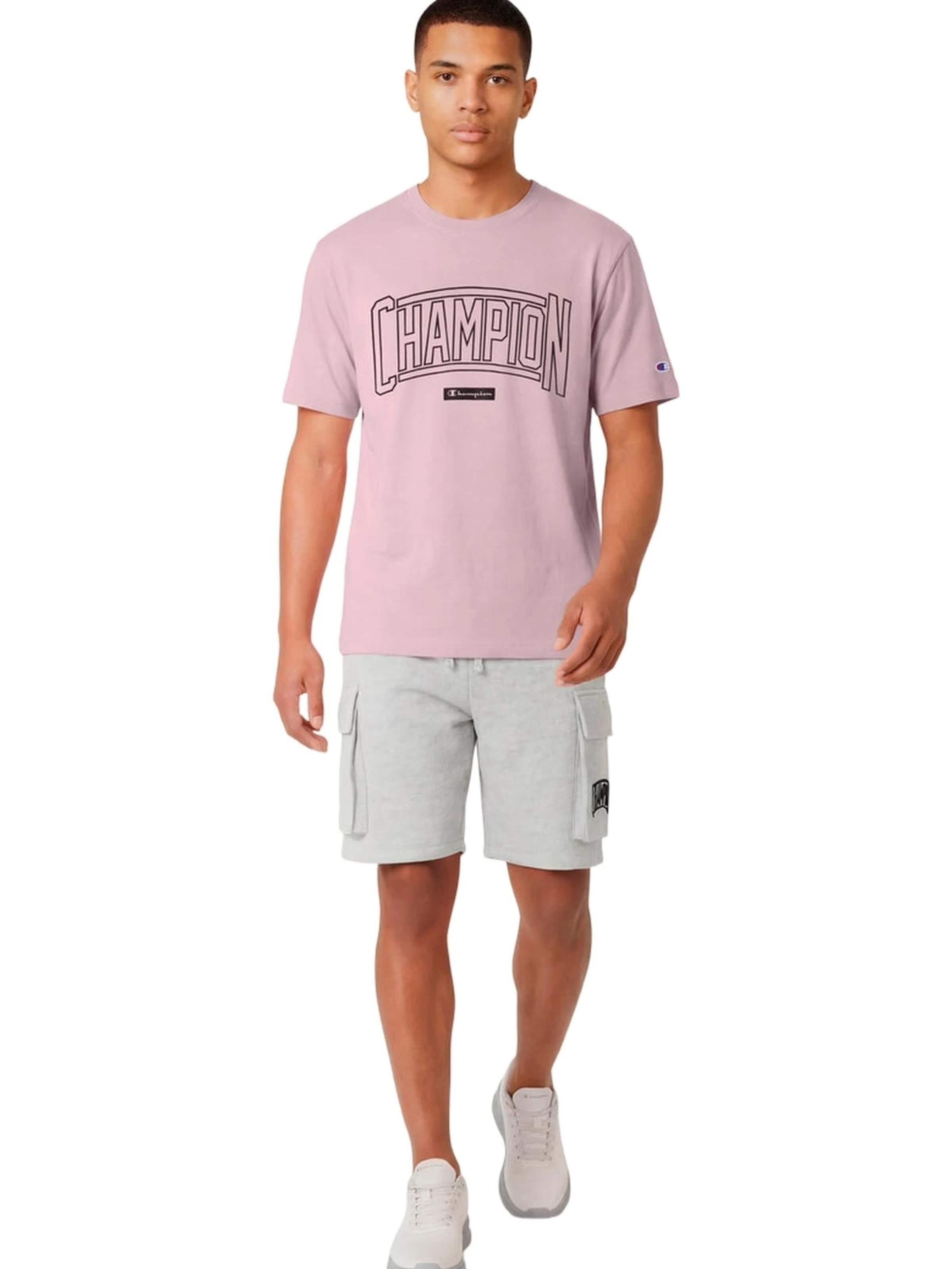 T-Shirt 'Camiseta champion rosa puff print crewneck tee' Champion -DO NOT USE- en rose