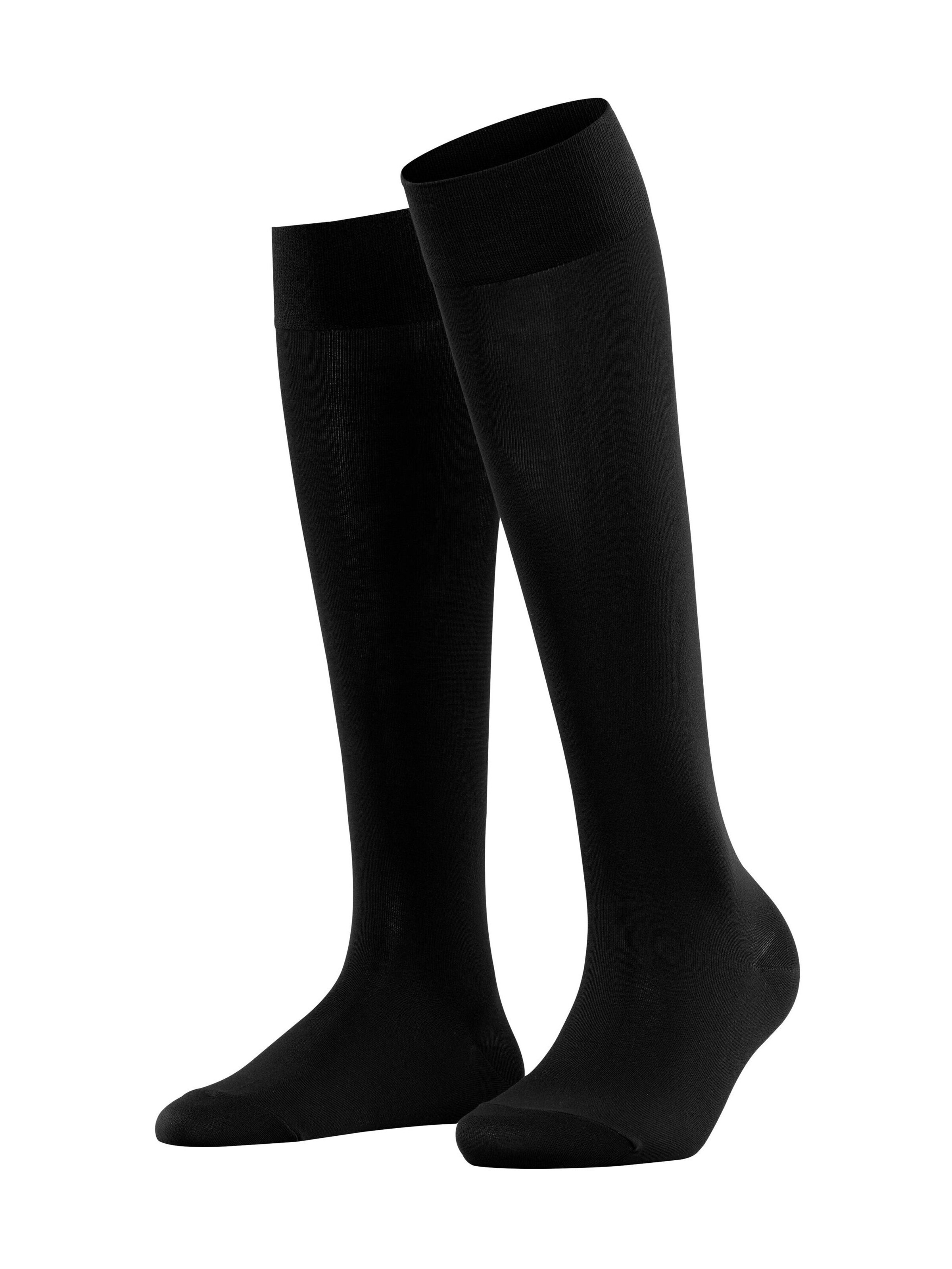 FALKE Knee High Socks 'Cotton Touch' in Black