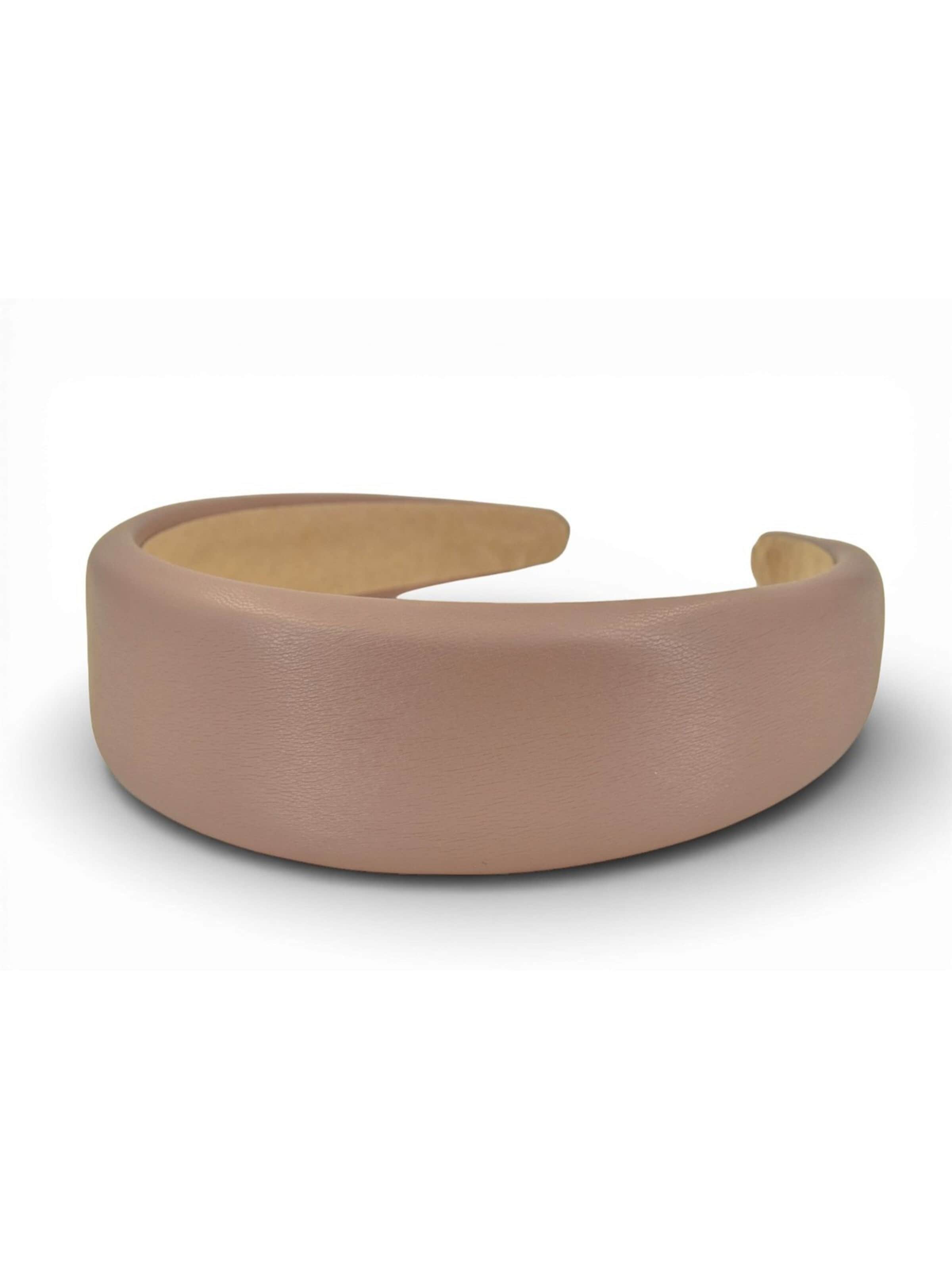 styleBREAKER Haarschmuck 'Haarreif Kunstleder Optik Breit'‌‌‌ in Grau: Vorderseite