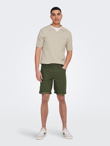Only & Sons Regular Shorts 'Ply' in Grün