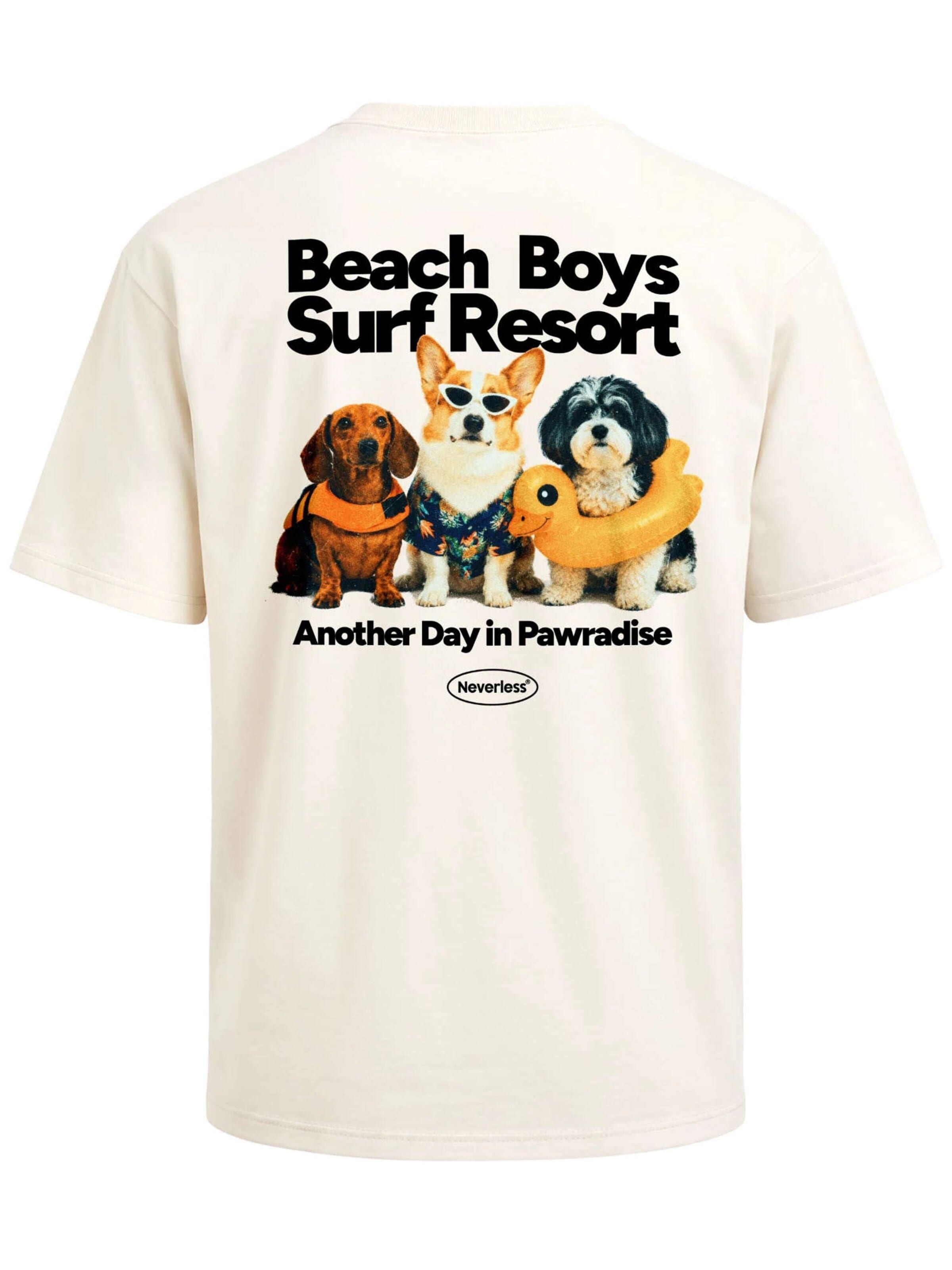 Neverless Shirt 'Beach Dogs' in Beige: front