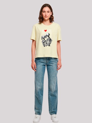 F4NT4STIC Shirt 'Love Is All You Need' in Yellow