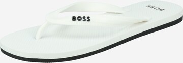 BOSS - Chinelos de dedo 'Tracy' em branco: frente