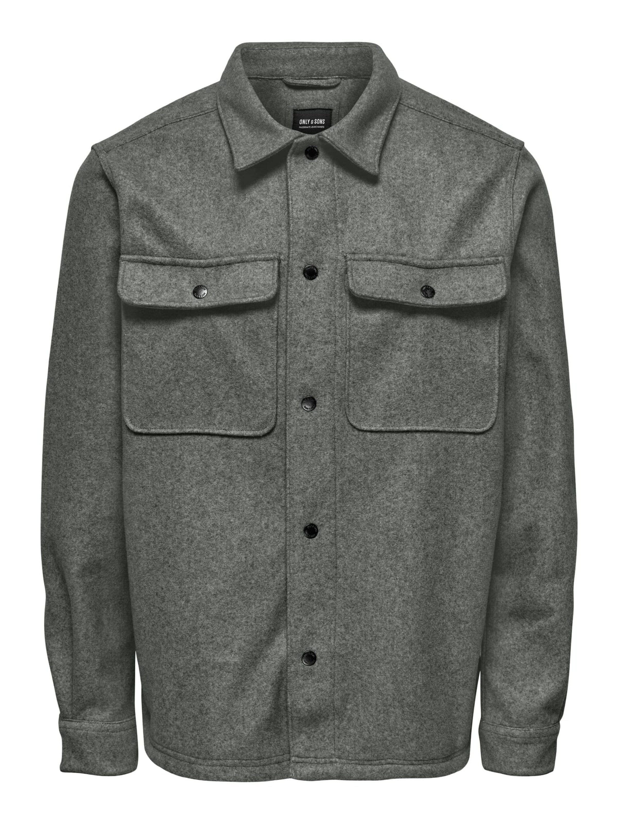 Only & Sons Overhemd 'Ash' in XXL in de kleur Olijfgroen, Productweergave