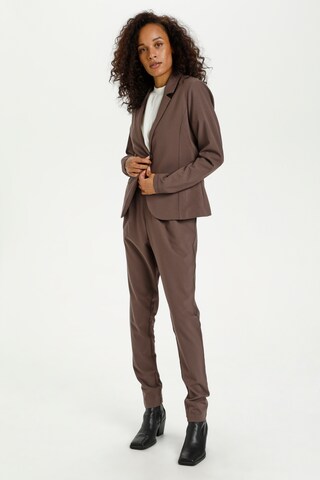 Kaffe Skinny Pleat-Front Pants 'Jillian ' in Brown