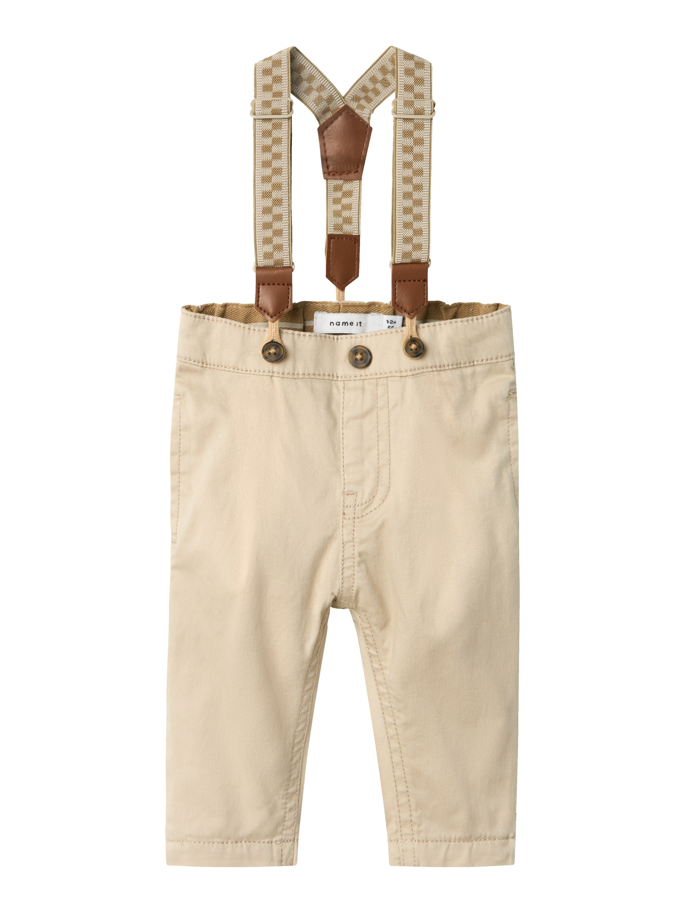 regular Pantaloni con pettorina 'RYAN' di NAME IT in beige: frontale